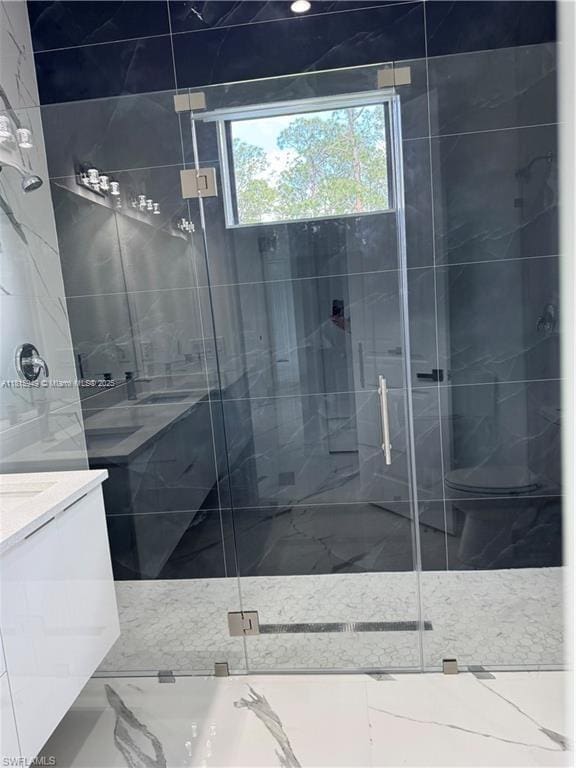 1016 Magnolia Ave, Lehigh Acres, FL 33974 - bathroom with vanity and a marble finish shower
