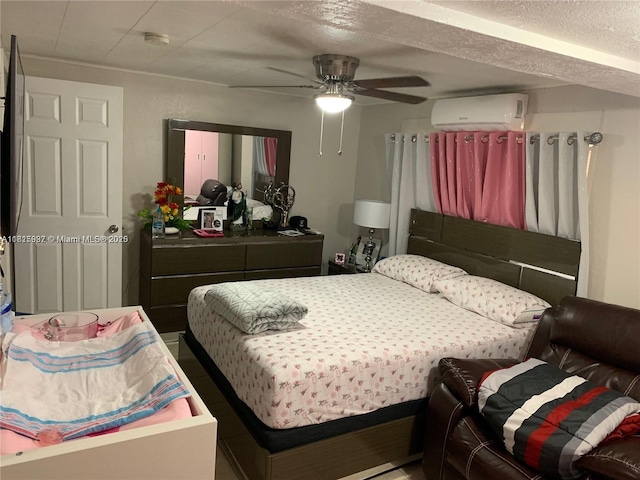 6309 Wiley St, Hollywood, FL 33023 - bedroom featuring an AC wall unit and a ceiling fan