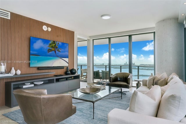 650 NE 32nd St Unit 4701, Miami, FL 33137 - living room with a wall of windows