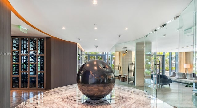 650 NE 32nd St Unit 4701, Miami, FL 33137 - wine room with marble tiled flooring and recessed lighting