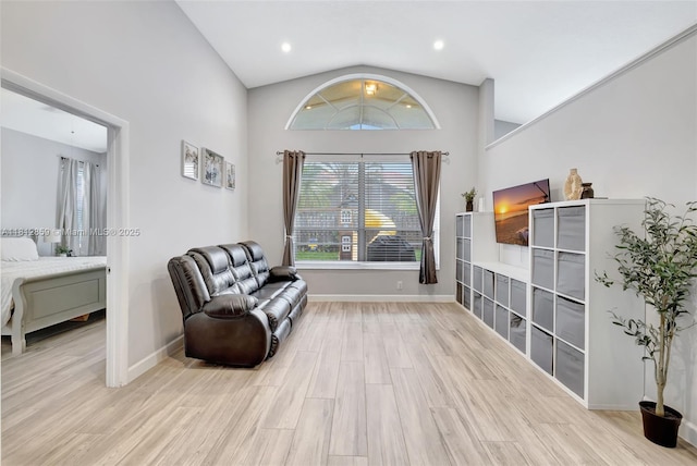 3059 Dogwood Ln, Margate, FL 33063 - sitting room with wood finished floors, lofted ceiling, and baseboards