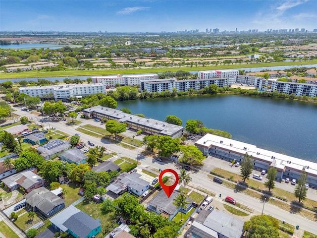 19330 NE 2nd Ave, Miami, FL 33179 - aerial view of city skyline, a nearby body of water, and apartment complex