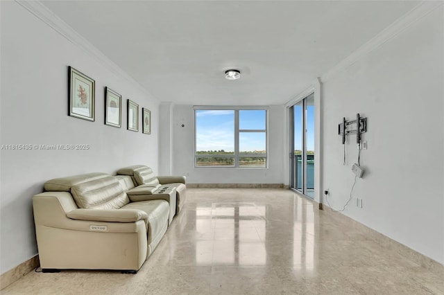 2641 N Flamingo Rd Unit 603N, Sunrise, FL 33323 - living room with crown molding