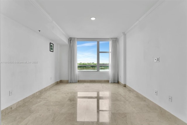 2641 N Flamingo Rd Unit 603N, Sunrise, FL 33323 - unfurnished room with crown molding, a water view, and baseboards