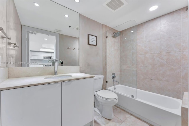 2641 N Flamingo Rd Unit 603N, Sunrise, FL 33323 - full bath with  shower combination, vanity, toilet, recessed lighting, and tile patterned flooring