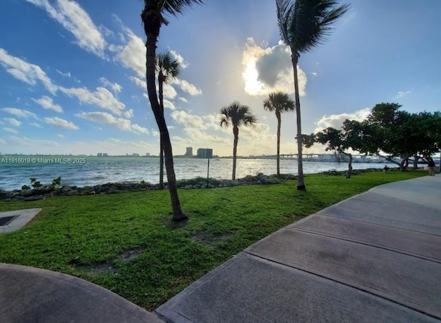 1750 N Bayshore Dr Unit 5401, Miami, FL 33132 - view of property's community featuring a water view and a lawn