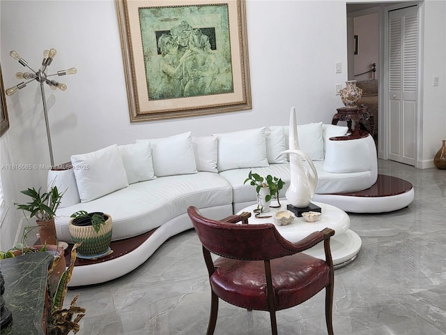 117 SW Fairview Ave, Port St Lucie, FL 34983 - living room with marble tiled flooring