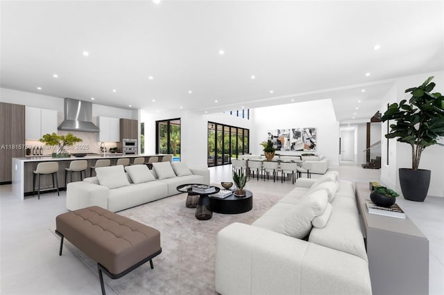 6200 Moss Ranch Rd, Pinecrest, FL 33156 - living room featuring recessed lighting