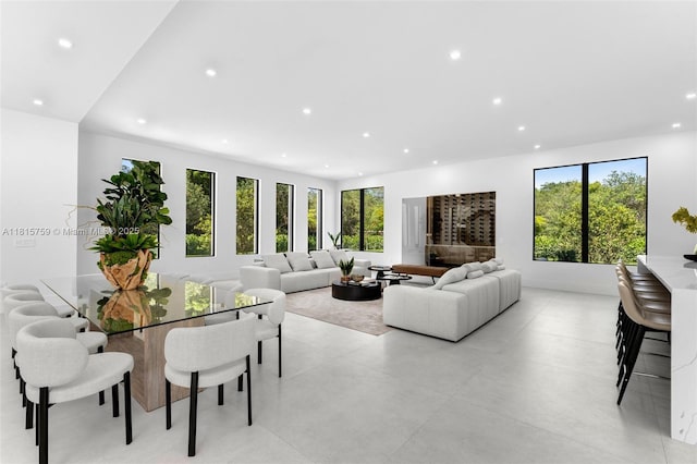 6200 Moss Ranch Rd, Pinecrest, FL 33156 - living area featuring recessed lighting and concrete flooring