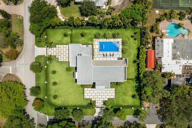 6200 Moss Ranch Rd, Pinecrest, FL 33156 - drone / aerial view of a pool area