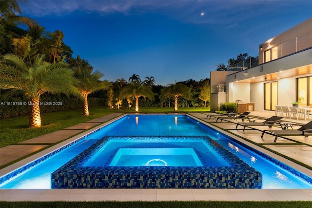 6200 Moss Ranch Rd, Pinecrest, FL 33156 - view of pool featuring a patio area and a pool with connected hot tub