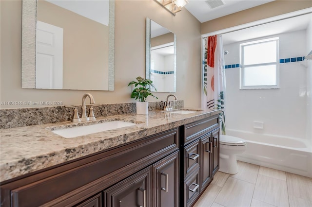 12890 Hyland Cir, Boca Raton, FL 33428 - full bath with toilet, double vanity, and shower / bath combo