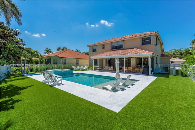 12890 Hyland Cir, Boca Raton, FL 33428 - view of pool featuring a patio area and a pool with connected hot tub