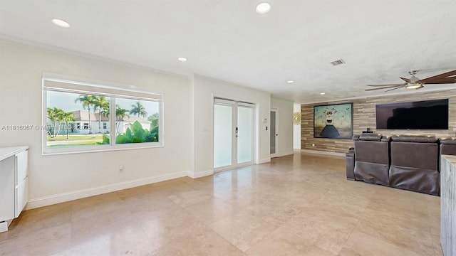 19520 SW 307th St, Homestead, FL 33030 - living room featuring a ceiling fan, recessed lighting, and light tile patterned floors