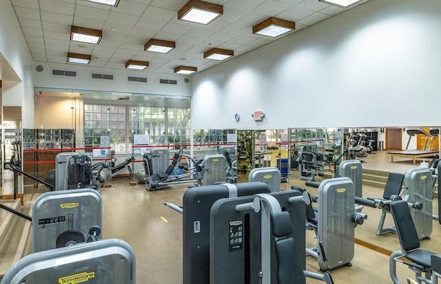 1000 Quayside Te Unit 410, Miami, FL 33138 - exercise room featuring a paneled ceiling