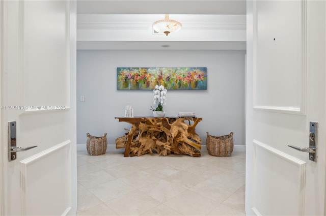 781 Crandon Blvd Unit 1802, Key Biscayne, FL 33149 - hall with light tile patterned flooring and baseboards