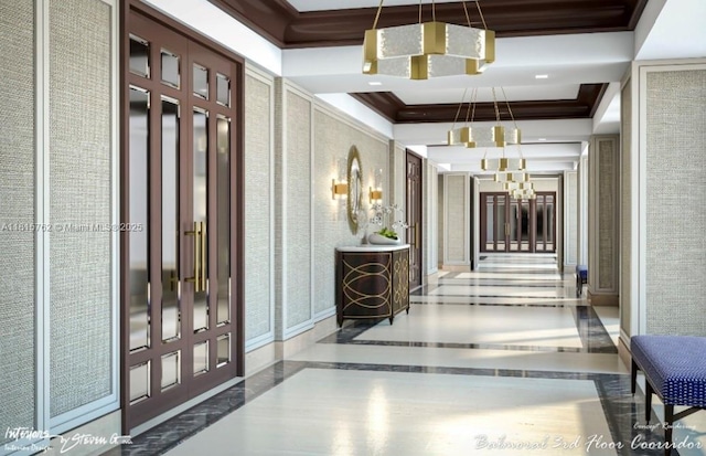 9801 Collins Unit 10Q, Bal Harbour, FL 33154 - lobby featuring ornamental molding