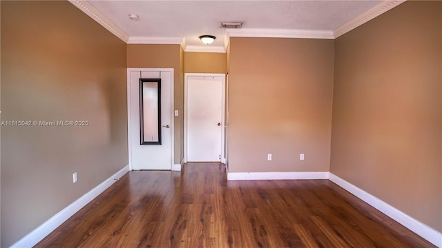 7997 NW 199th Ter, Hialeah, FL 33015 - empty room with ornamental molding, dark wood-style flooring, and a smoke detector