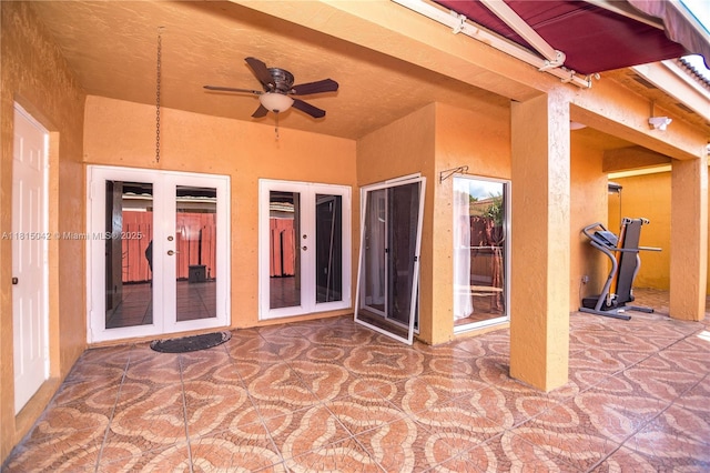 7997 NW 199th Ter, Hialeah, FL 33015 - view of patio with french doors and a ceiling fan
