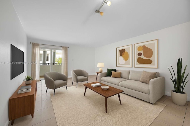 2465 SW 18th Ave Unit 3210, Miami, FL 33145 - living room featuring light tile patterned floors and baseboards