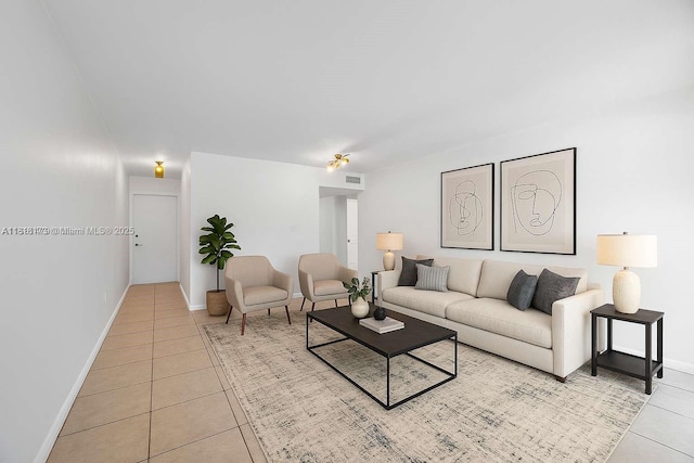 2465 SW 18th Ave Unit 3210, Miami, FL 33145 - living room featuring light tile patterned floors and baseboards