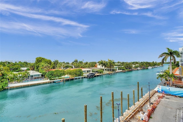 9800 W Bay Harbor Dr Unit 401, Bay Harbor Islands, FL 33154 - water view with a boat dock