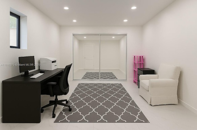 17630 NE 4th Ave, North Miami Beach, FL 33162 - office area featuring recessed lighting and baseboards