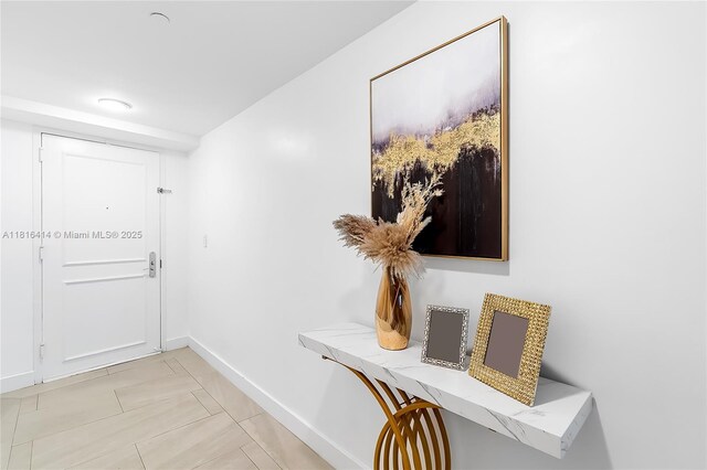 1800 S Ocean Dr Unit 2208, Hallandale Beach, FL 33009 - entryway with baseboards and light tile patterned floors