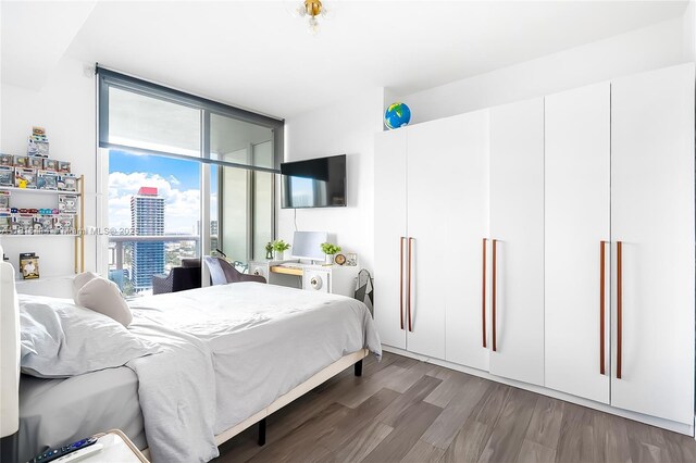 1800 S Ocean Dr Unit 2208, Hallandale Beach, FL 33009 - bedroom featuring wood finished floors and expansive windows