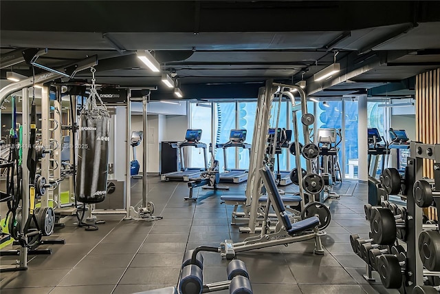 1800 S Ocean Dr Unit 2208, Hallandale Beach, FL 33009 - gym with floor to ceiling windows