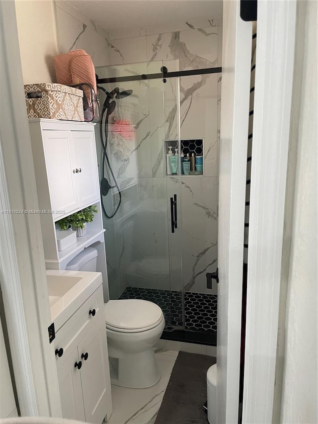 14511 SW 294th St, Homestead, FL 33033 - full bathroom with toilet, marble finish floors, vanity, and a marble finish shower