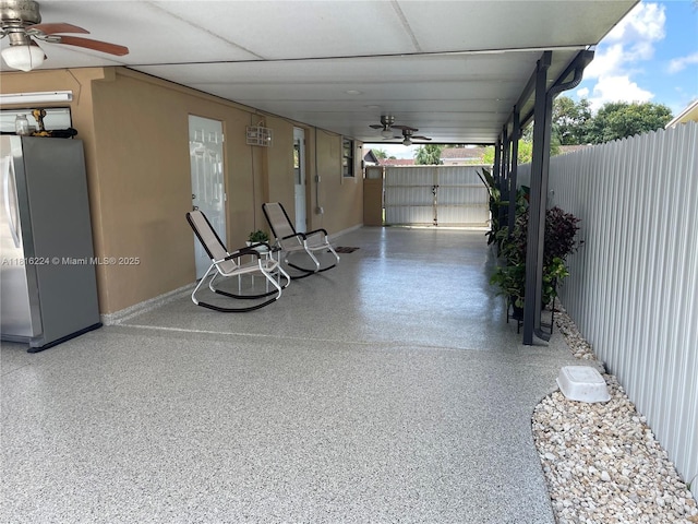 14511 SW 294th St, Homestead, FL 33033 - view of patio / terrace with ceiling fan and a wall unit AC