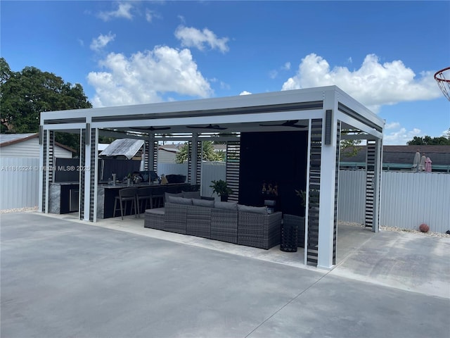 14511 SW 294th St, Homestead, FL 33033 - view of patio featuring an outdoor hangout area and an outdoor kitchen