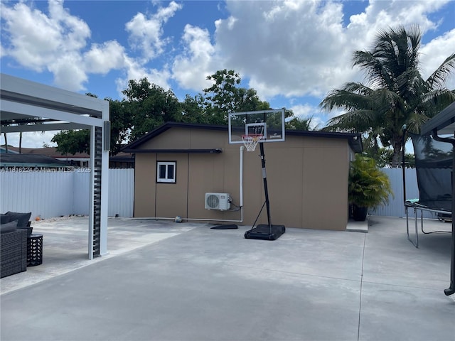 14511 SW 294th St, Homestead, FL 33033 - view of patio / terrace featuring ac unit and a trampoline