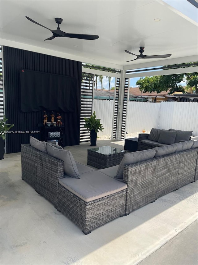 14511 SW 294th St, Homestead, FL 33033 - view of patio with a ceiling fan and outdoor lounge area