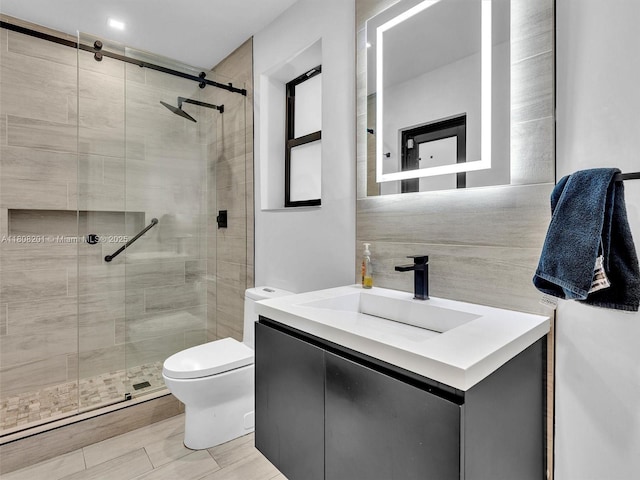 3121 N 52nd Ave, Hollywood, FL 33021 - bathroom featuring a stall shower, toilet, and vanity