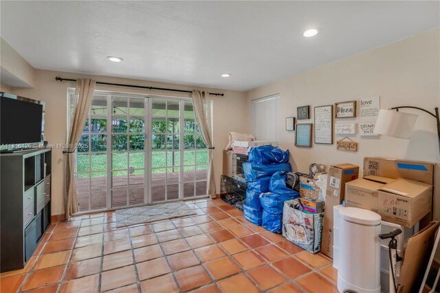 1110 Falcon Ave, Miami Springs, FL 33166 - doorway featuring recessed lighting and tile patterned floors