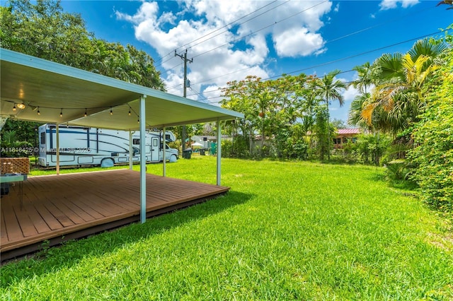 1110 Falcon Ave, Miami Springs, FL 33166 - view of green lawn with a deck