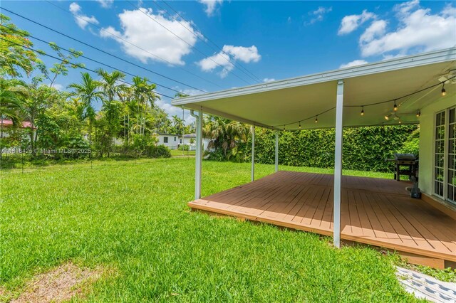 1110 Falcon Ave, Miami Springs, FL 33166 - view of grassy yard featuring a deck