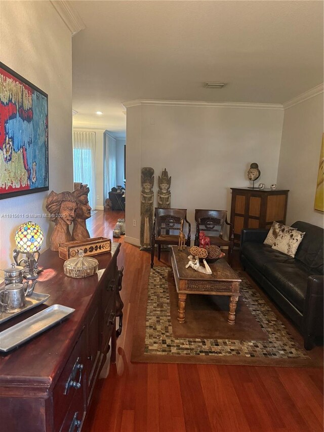 973 SW 149th Ct, Miami, FL 33194 - living room with crown molding and wood finished floors