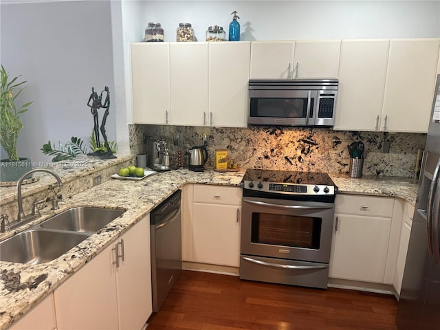 973 SW 149th Ct, Miami, FL 33194 - kitchen featuring appliances with stainless steel finishes, a sink, tasteful backsplash, and dark wood finished floors