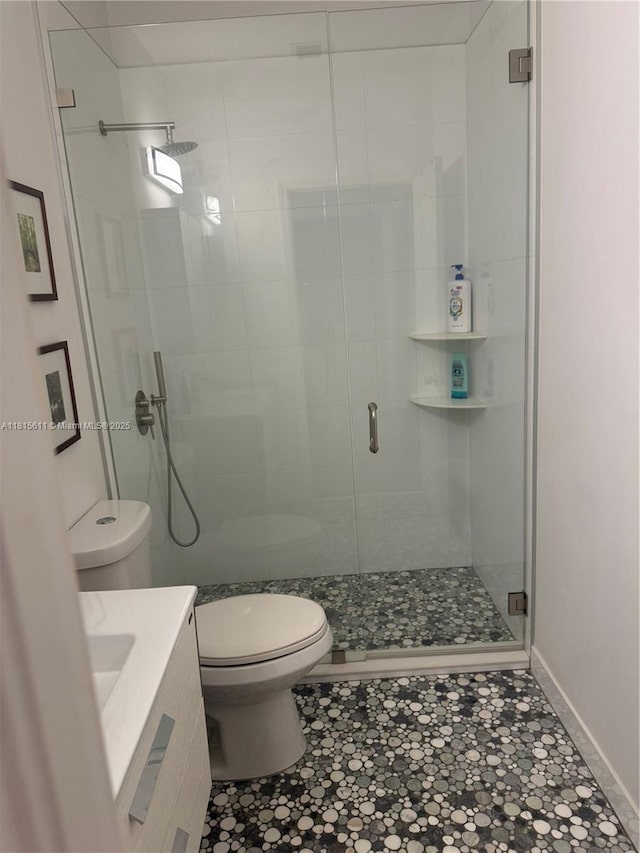 973 SW 149th Ct, Miami, FL 33194 - full bathroom with toilet, a stall shower, vanity, and tile patterned flooring