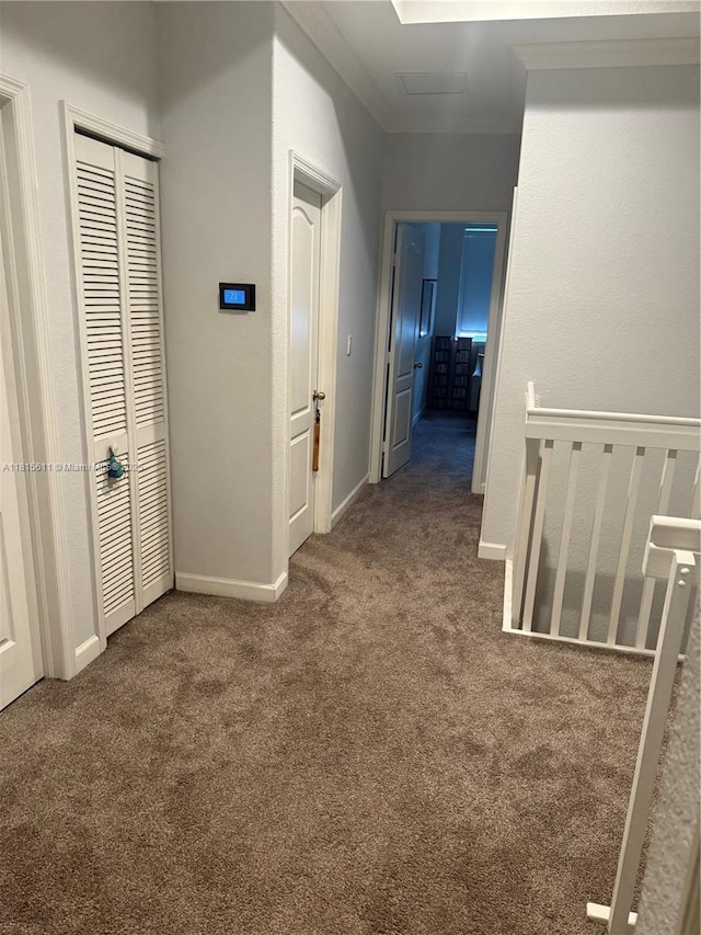 973 SW 149th Ct, Miami, FL 33194 - hallway featuring carpet floors, an upstairs landing, and baseboards