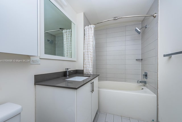 999 1st Ave Unit 2707, Miami, FL 33130 - bathroom with vanity, toilet, and shower / tub combo with curtain