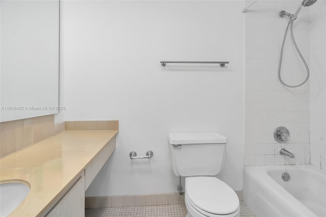 251 174th St Unit 2115, Sunny Isles Beach, FL 33160 - bathroom featuring vanity, toilet, shower / tub combination, and tile patterned floors