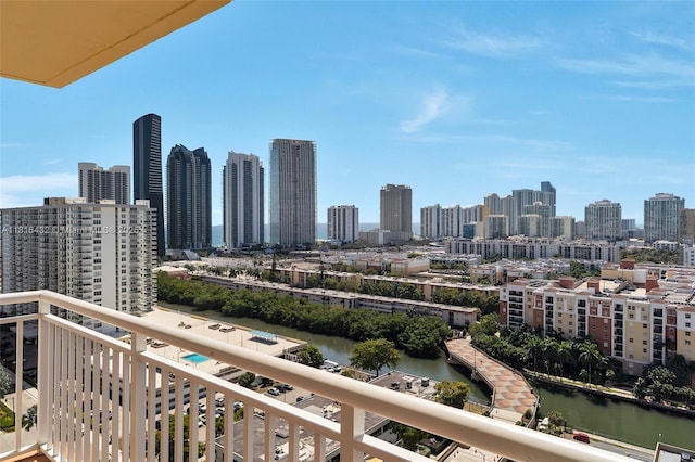 251 174th St Unit 2115, Sunny Isles Beach, FL 33160 - balcony with a water view and a skyline view