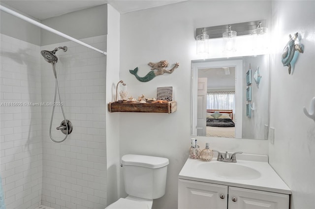 729 NW 47th St, Deerfield Beach, FL 33064 - ensuite bathroom featuring vanity, a tile shower, and toilet