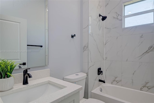 3121 71st St W, Lehigh Acres, FL 33971 - bathroom with vanity, toilet, and washtub / shower combination
