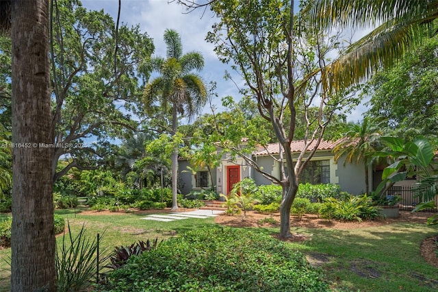 492 NE 55th St, Miami, FL 33137 - view of front of property featuring stucco siding and a front yard