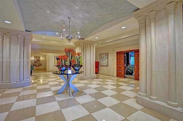 150 Sunny Isles Blvd Unit 1-1803, Sunny Isles Beach, FL 33160 - community lobby featuring lofted ceiling and recessed lighting
